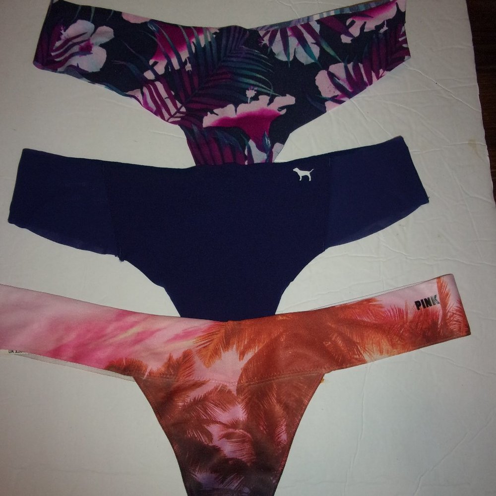 PINK Victoria's Secret thongs - lot of 3